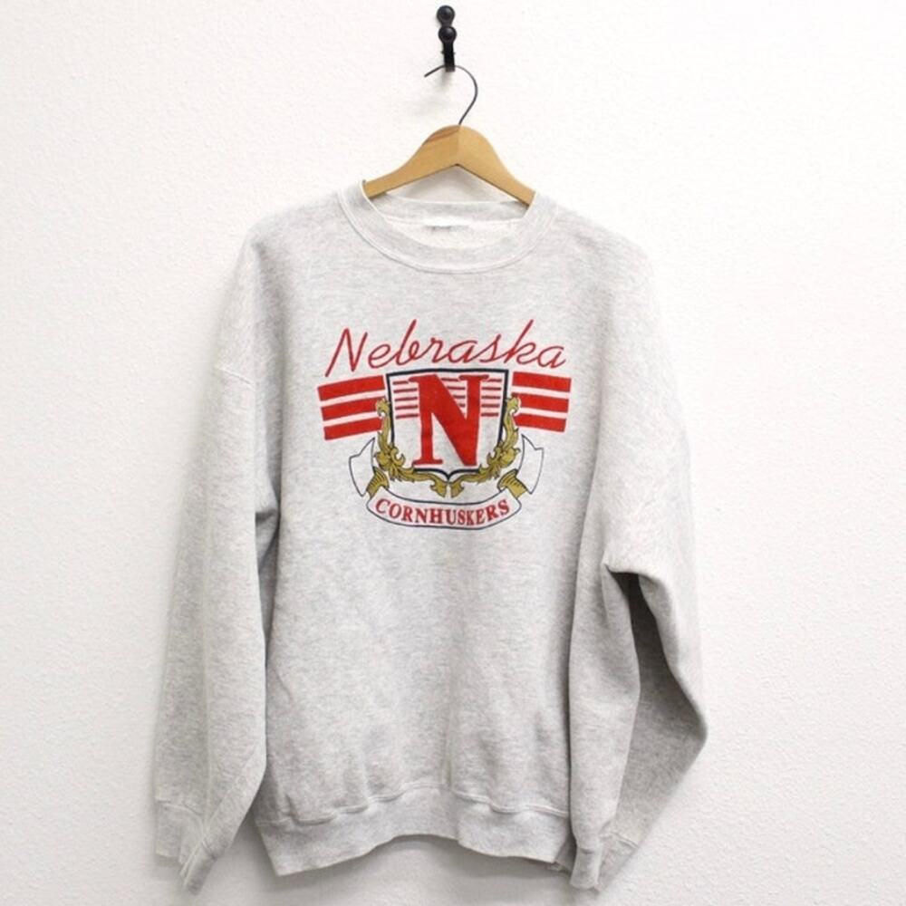 Vintage 90s Nebraska Cornhuskers Gray Sweatshirt Men’s XL NCAA College